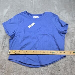 Madewell Top Womens Short Sleeve Jersey Crewneck Blue Blouse Shirt Medium NN143